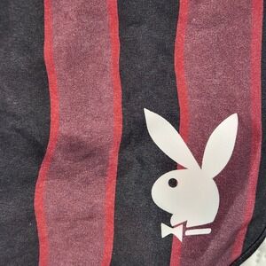 Playboy Swim Trunks by Pacsun Womens Red Black Striped Bunny Logo Tie Closure XL